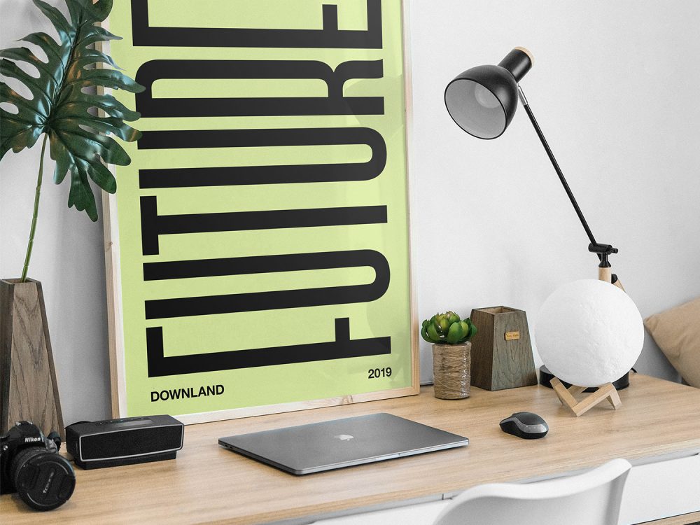 Picture Frame on a Desk Mockup