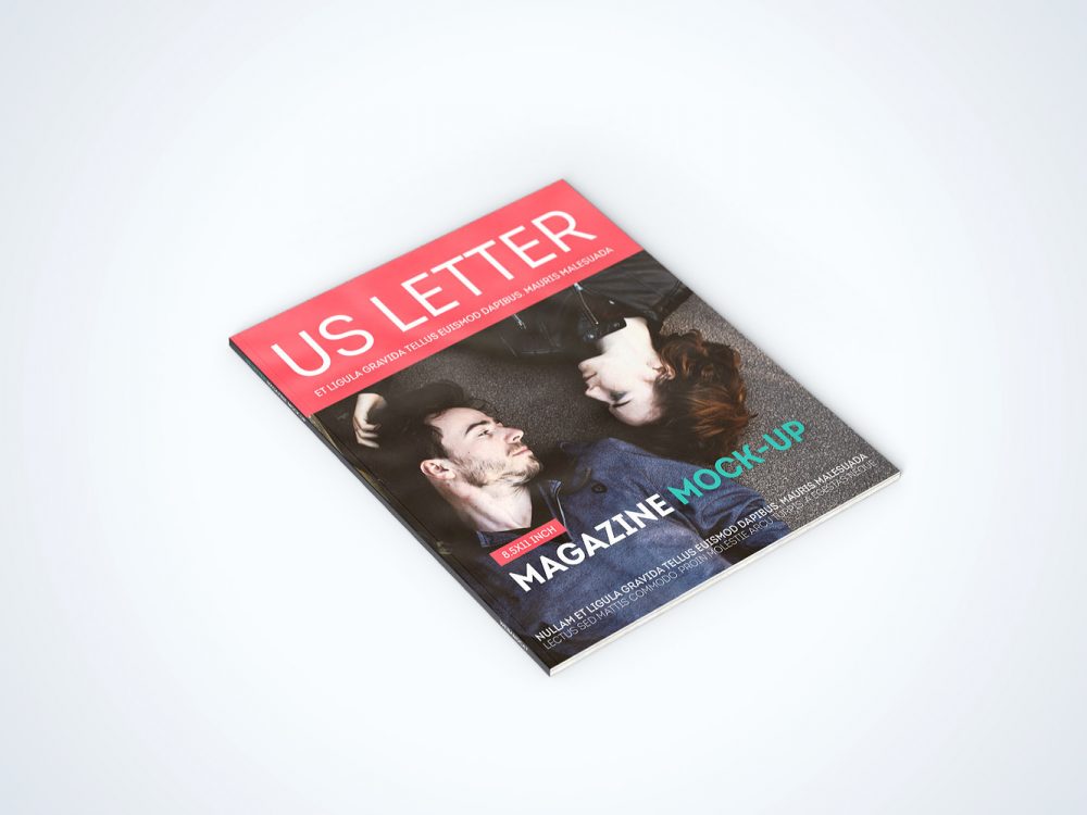 US Letter Magazine Mock-Up Free Sample Scene