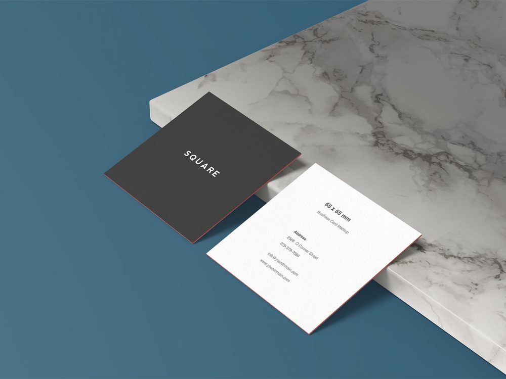 Square Business Card Mockup