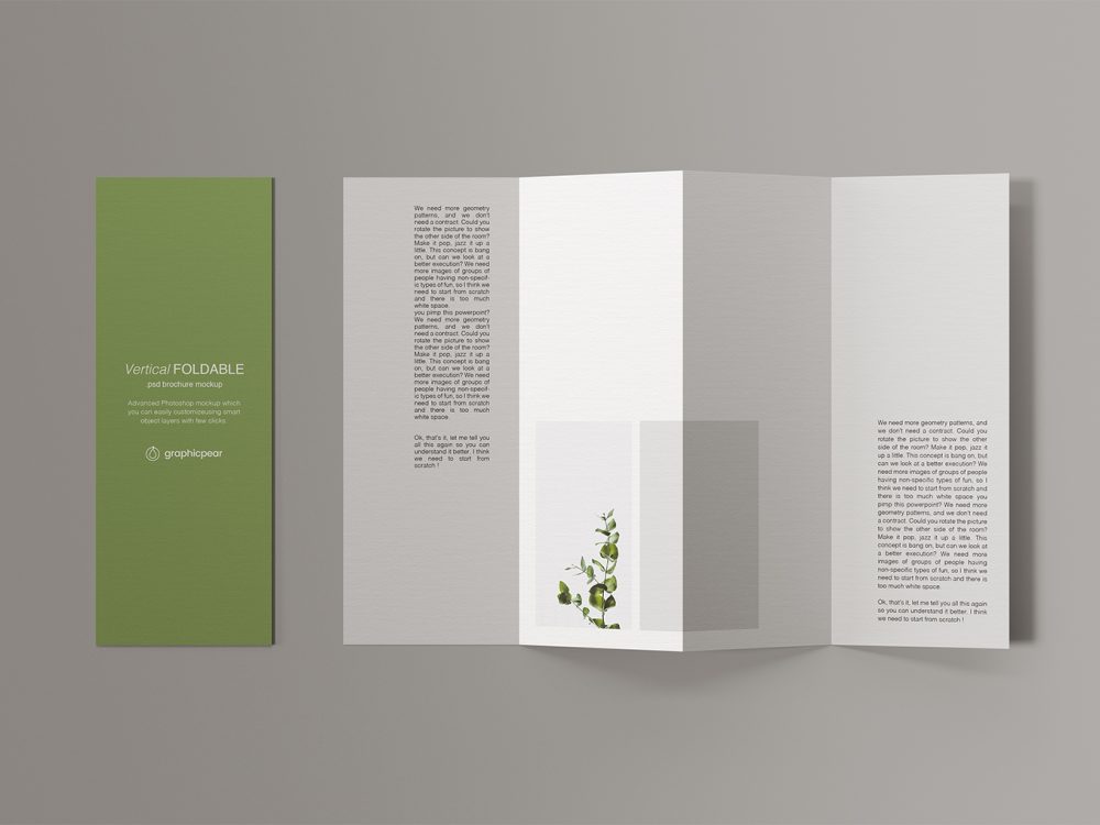 Vertical Foldable Brochure Mockup