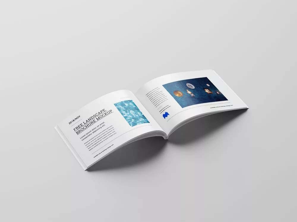 Free Binding Landscape Brochure Mockup