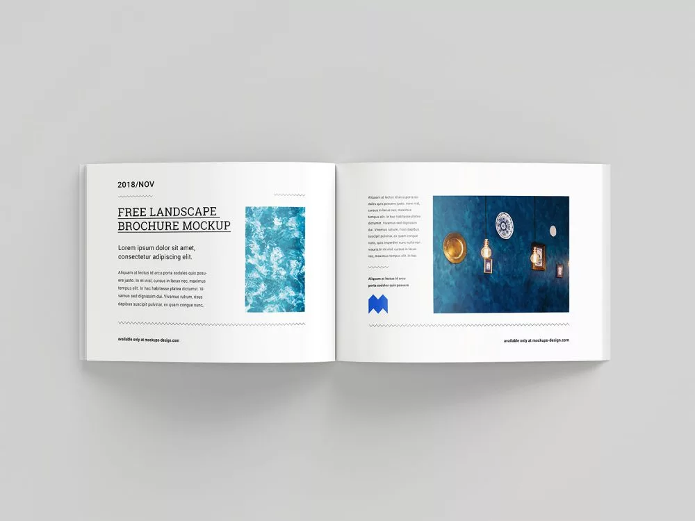 Free Binding Landscape Brochure Mockup