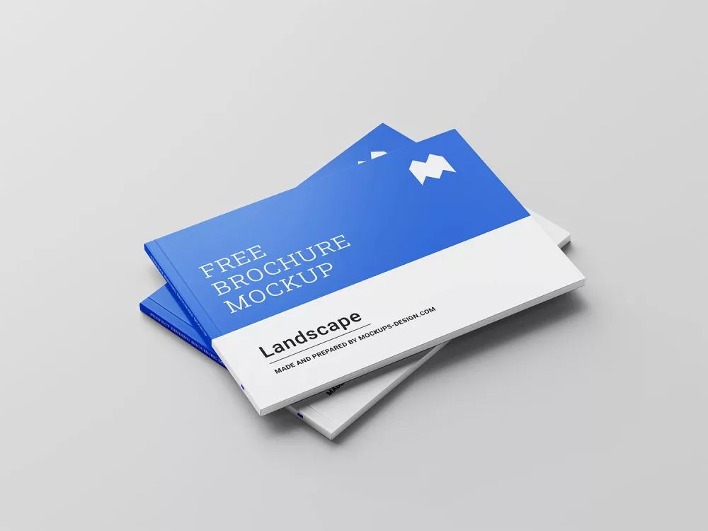 Free Binding Landscape Brochure Mockup