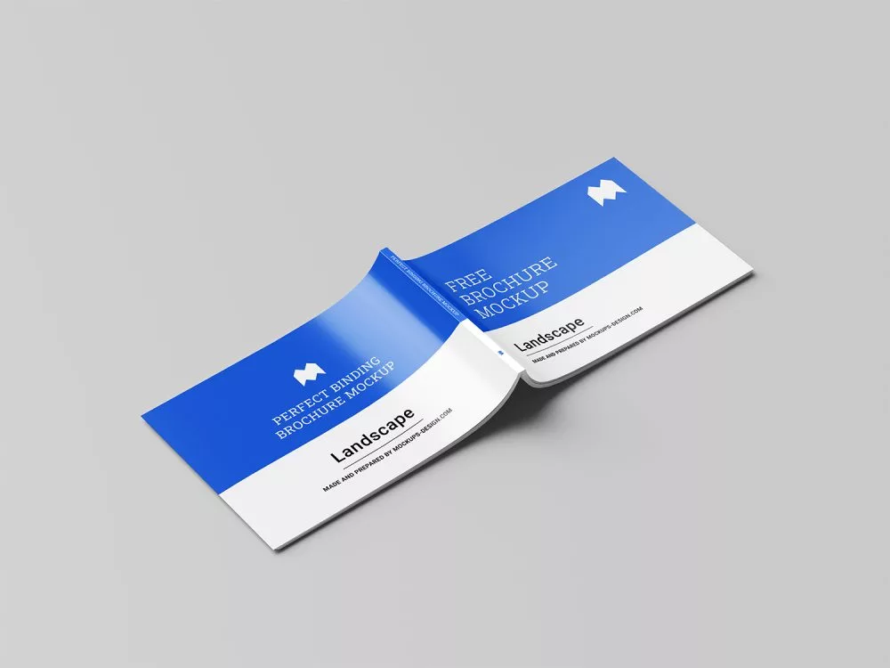 Free Binding Landscape Brochure Mockup
