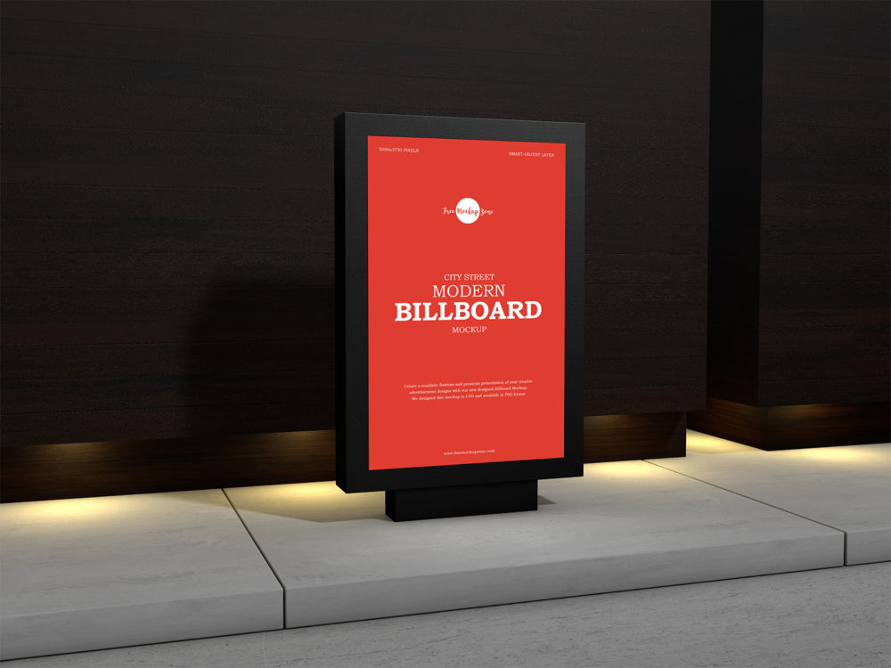 Download Free City Street Modern Billboard Mockup Free Mockup