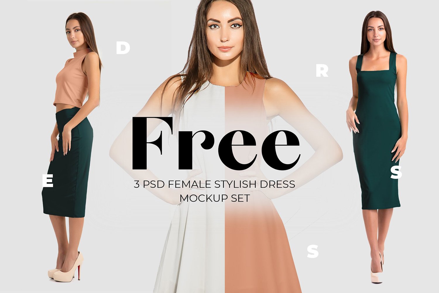 Download Free Elegant Dress Mockup Set Free Mockup