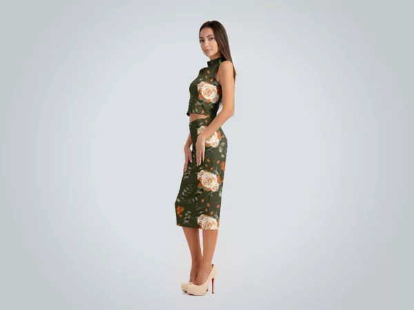 Elegant Skirt Suit Mockup for Fabric Designers