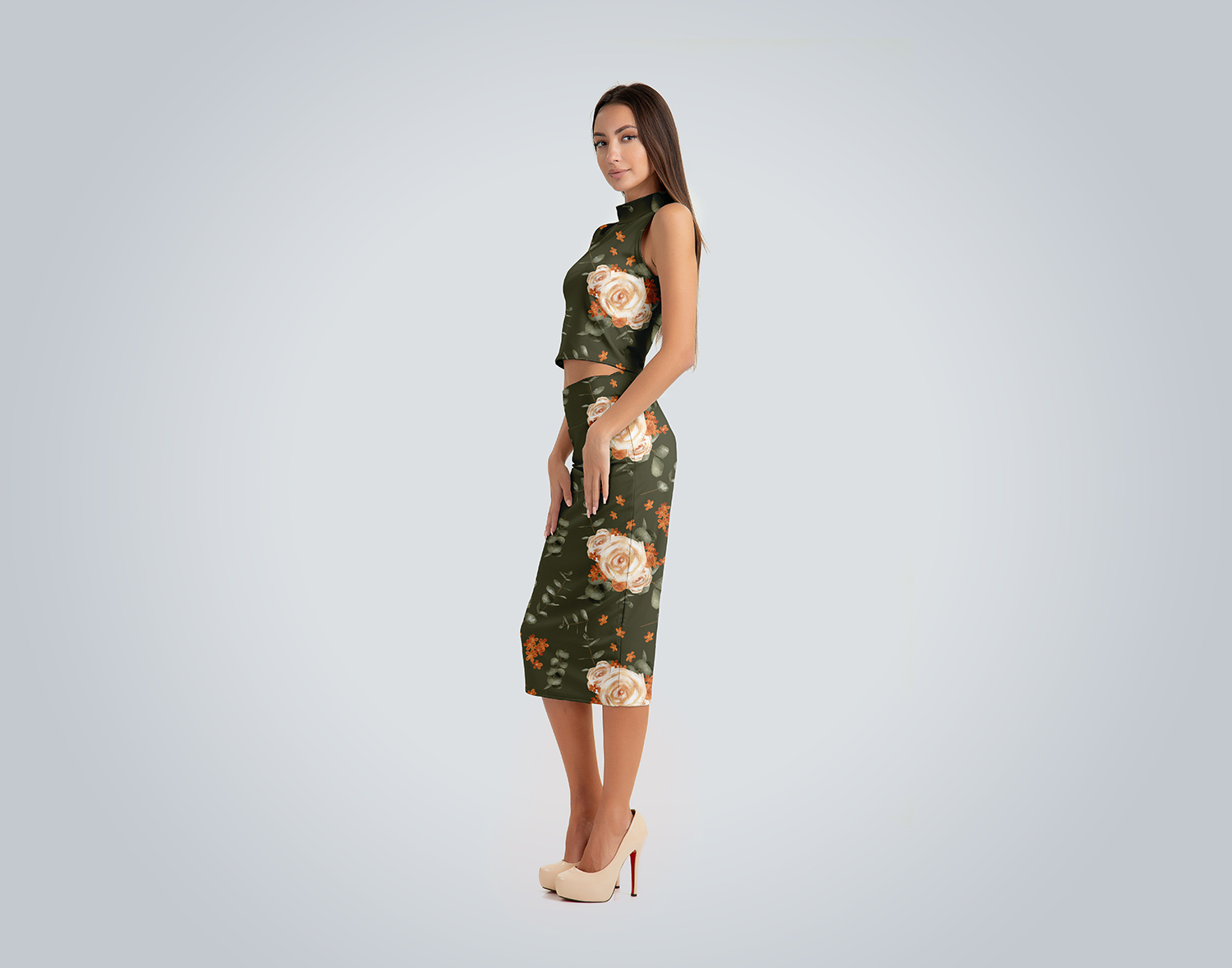 Download Free Elegant Skirt Suit Mockup for Fabric Designers | Free Mockup