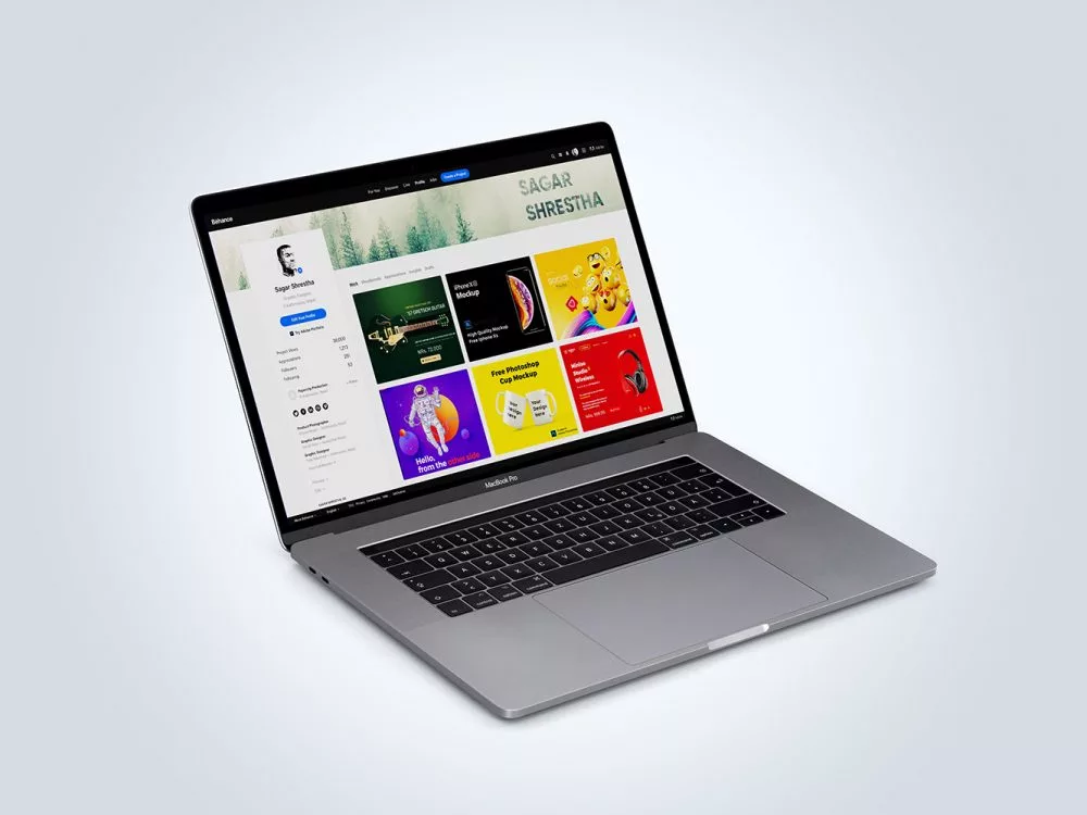 Free MacBook Pro Mockup PSD