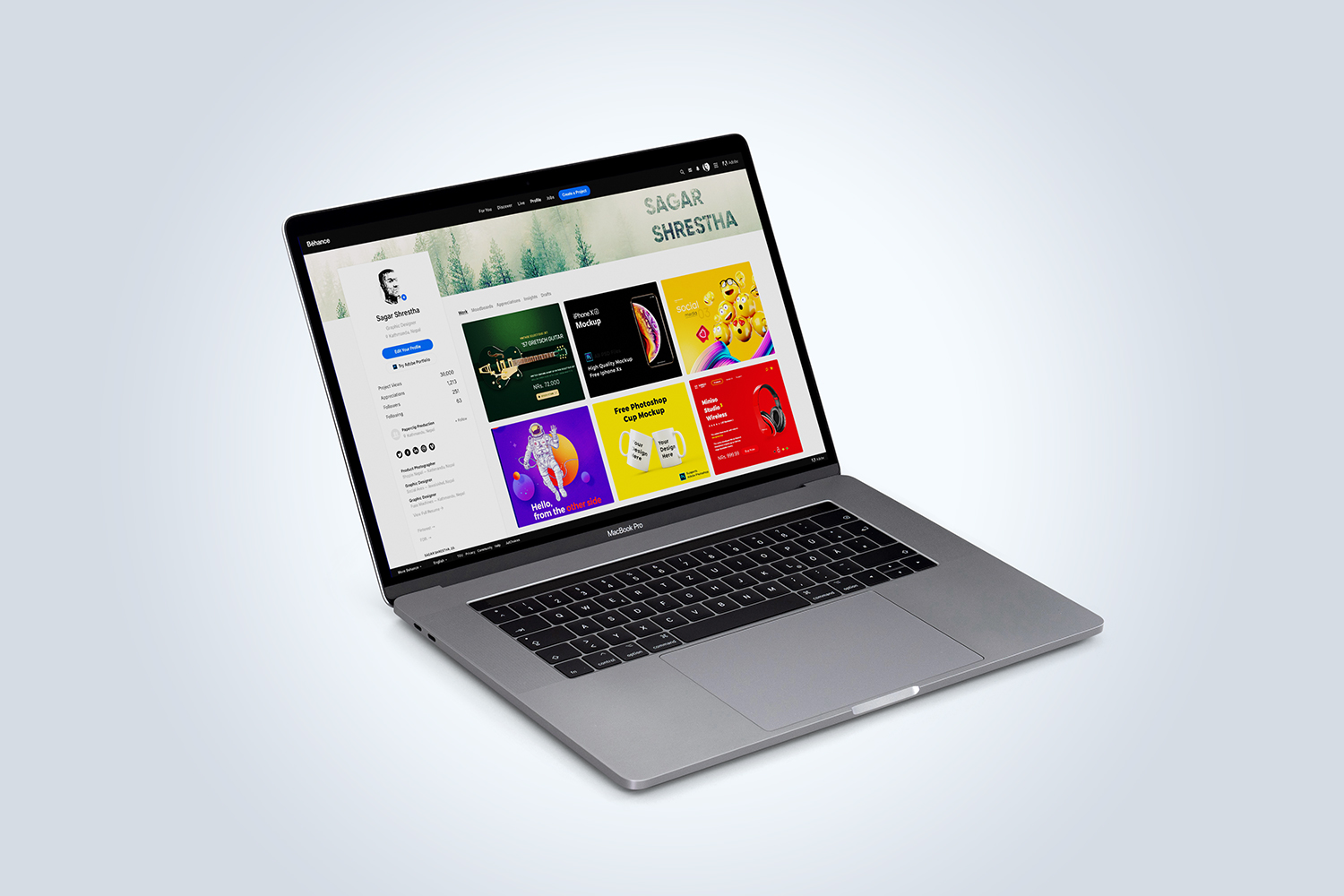 Free MacBook Pro Mockup PSD