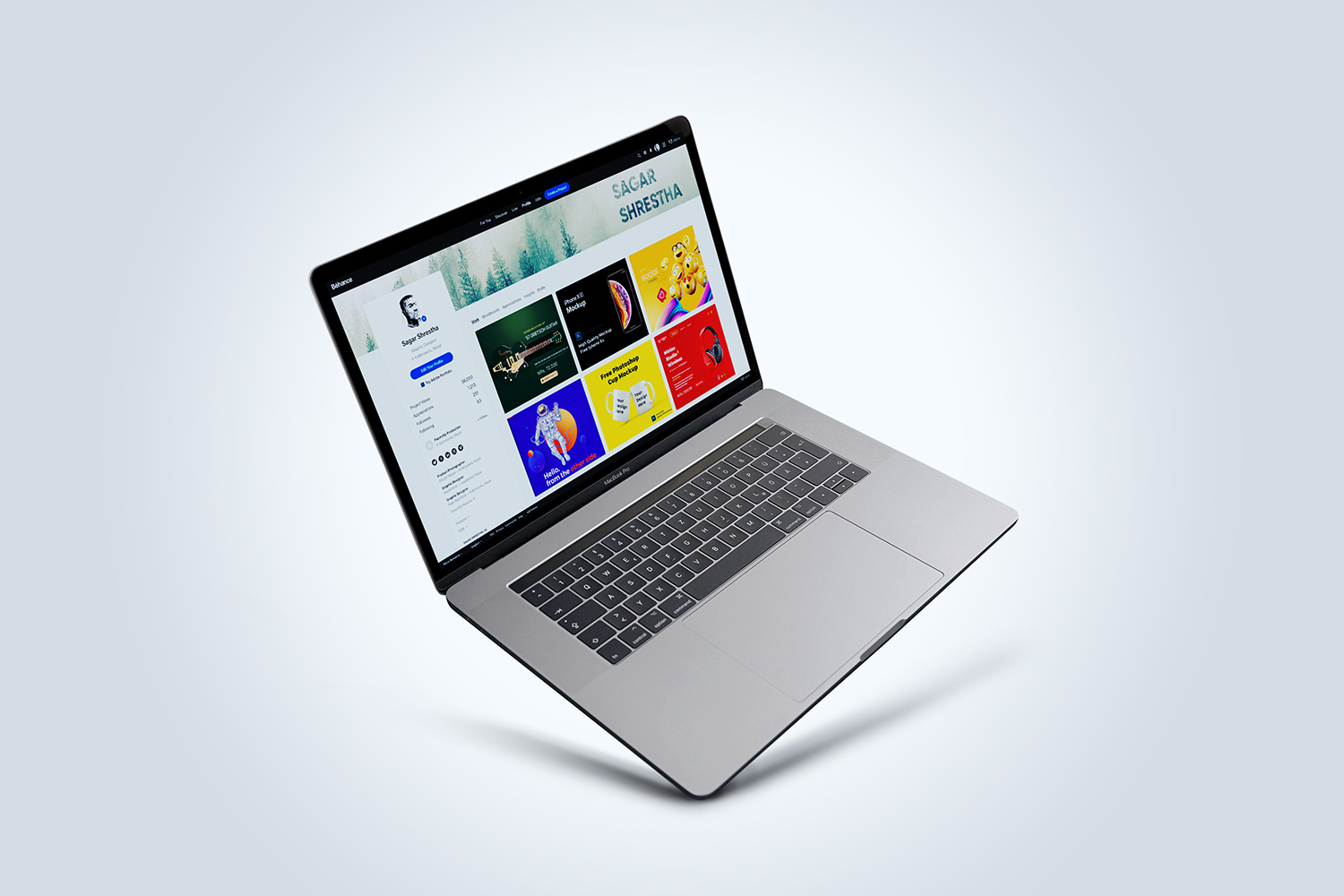 Free MacBook Pro Mockup PSD