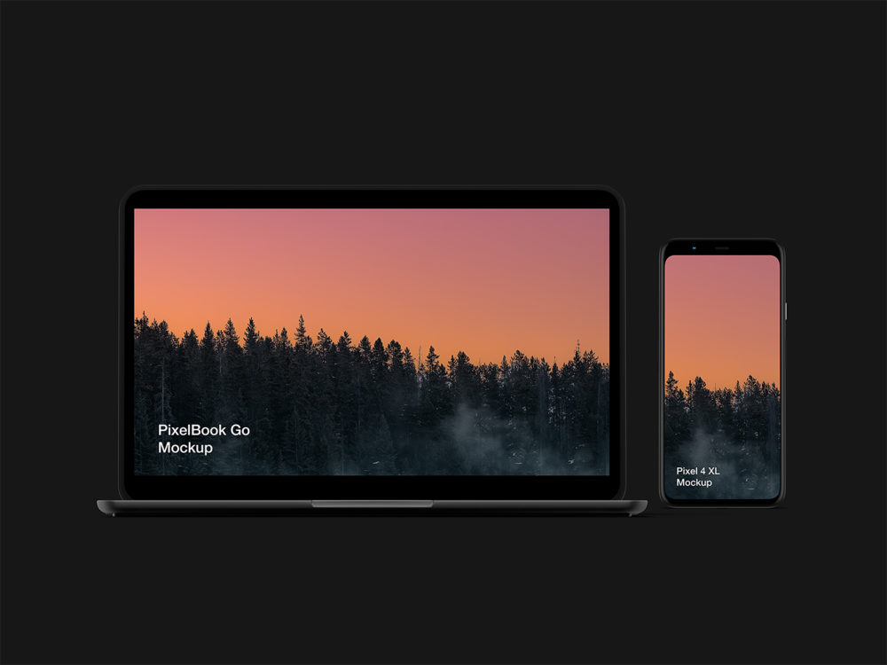 Free Pixel 4 and PixelBook Go Mockup