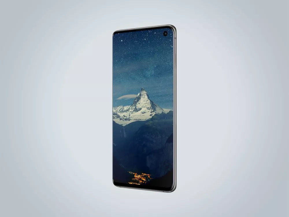 Samsung Galaxy S10 Perspective Mockup