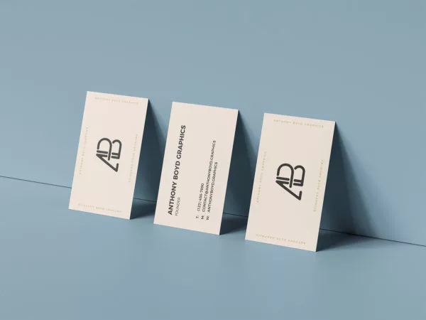 Triple Business Card Mockup