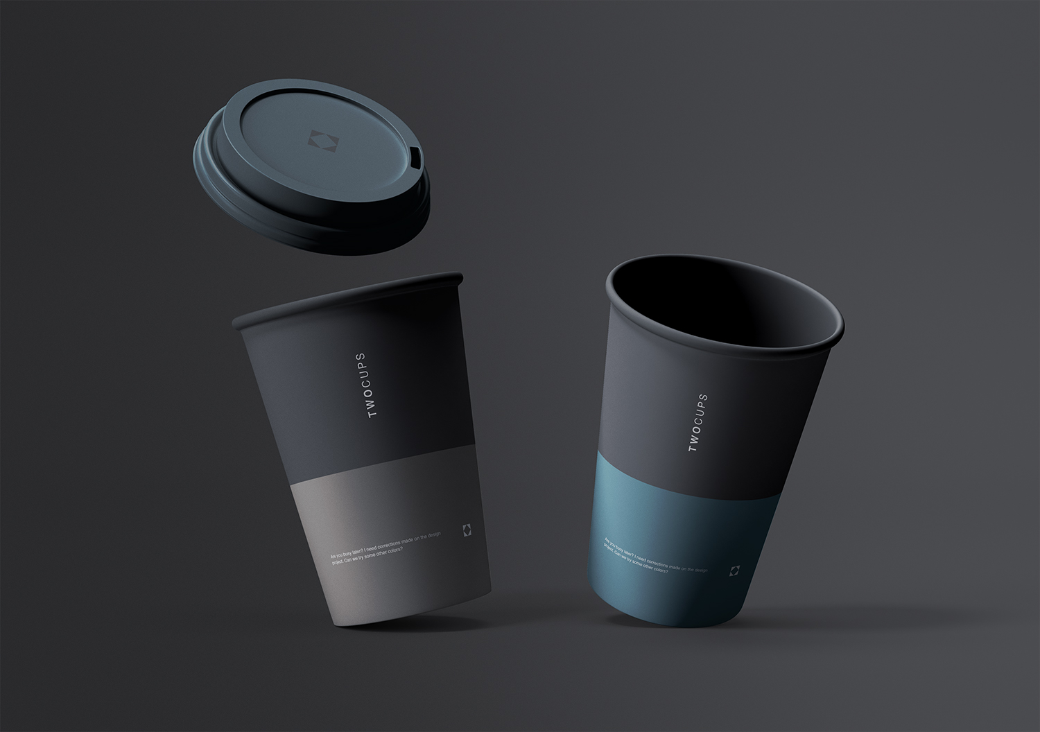 Two Disposable Coffee Cups Mockup Free Mockup