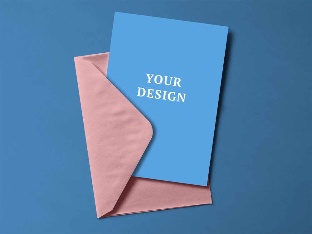 Download Free Greeting Card With Envelope Mockup Psd Free Mockup