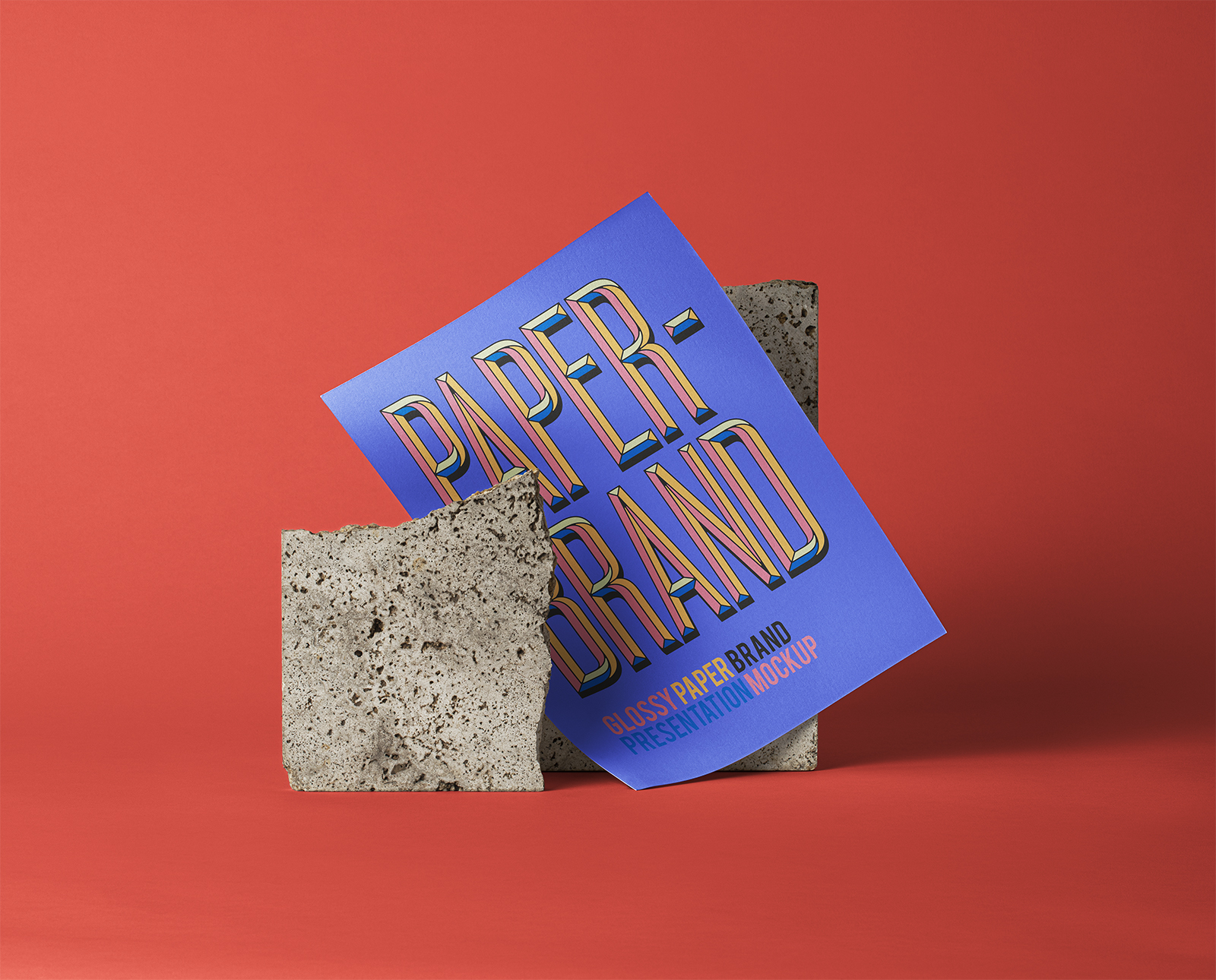 Download PSD Glossy Paper Brand Mockup | Free Mockup