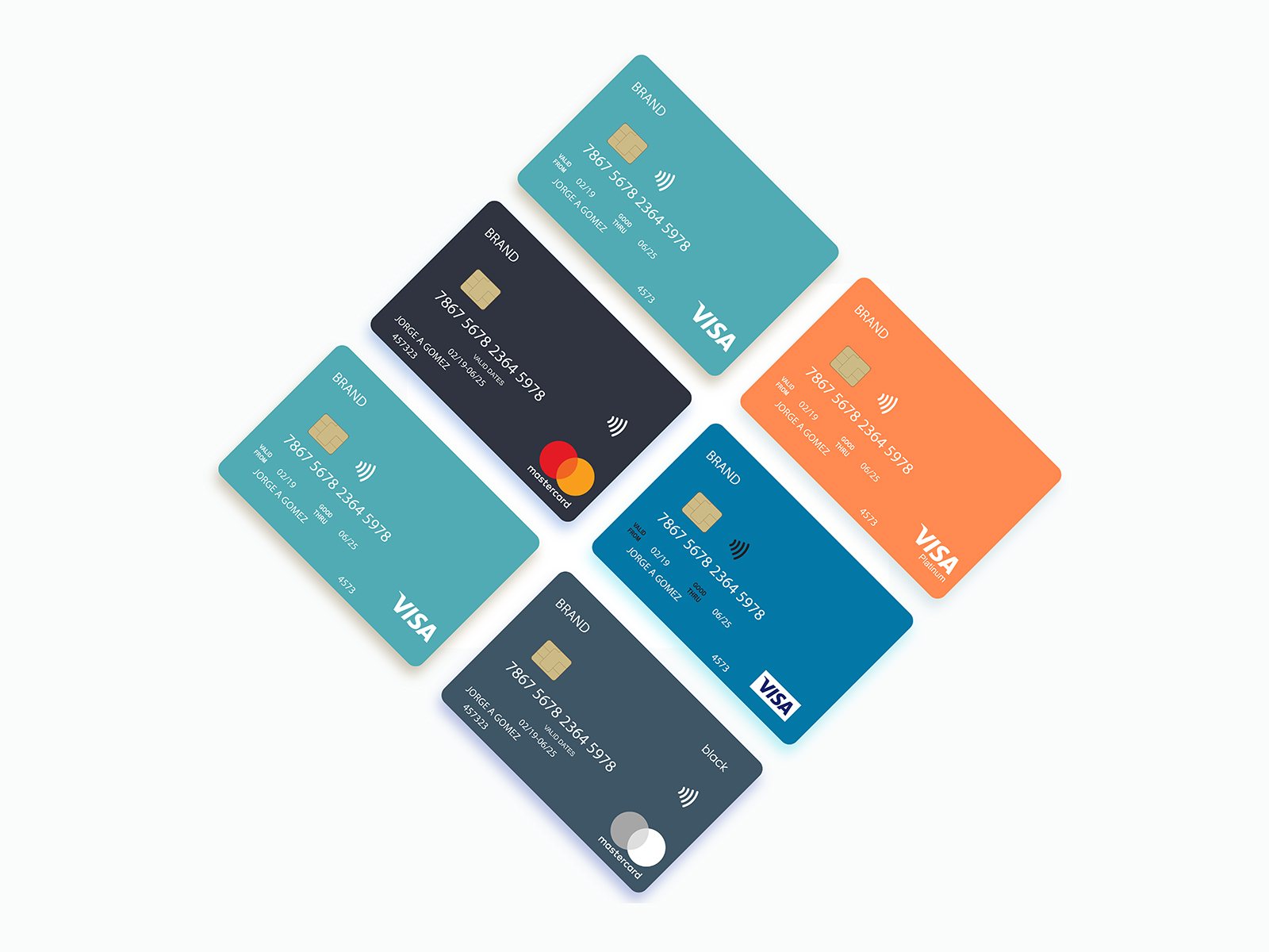 Contactless Credit Card Free Design Mock-Up | Free Mockup