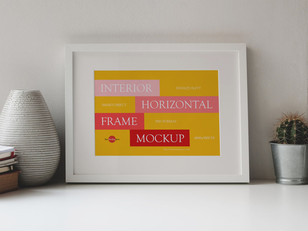 Free interior horizontal frame mockup | free mockup