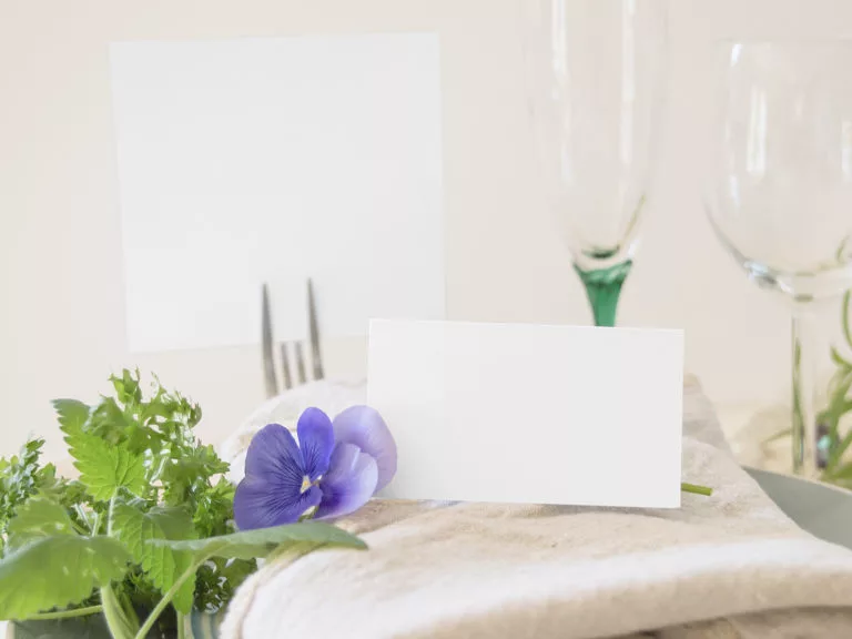 Place Card & Table Number PSD Mock-Up | Free Mockup