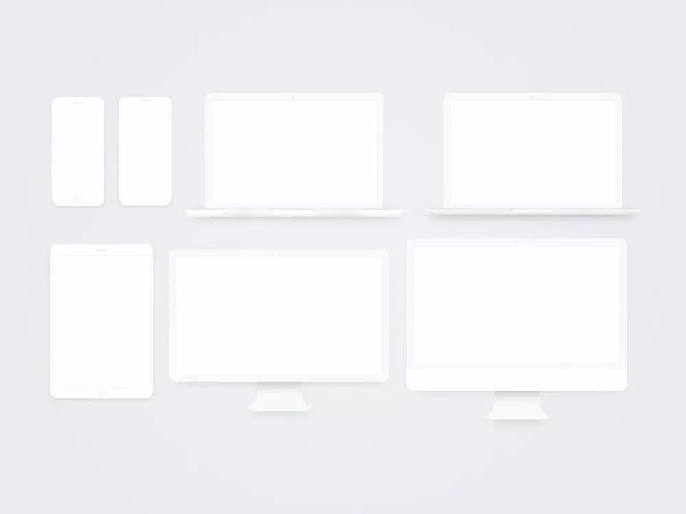 Free Minimal White Device Mockups