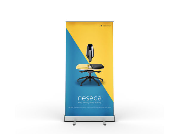 Free Stand Roll-Up Banner Mockup