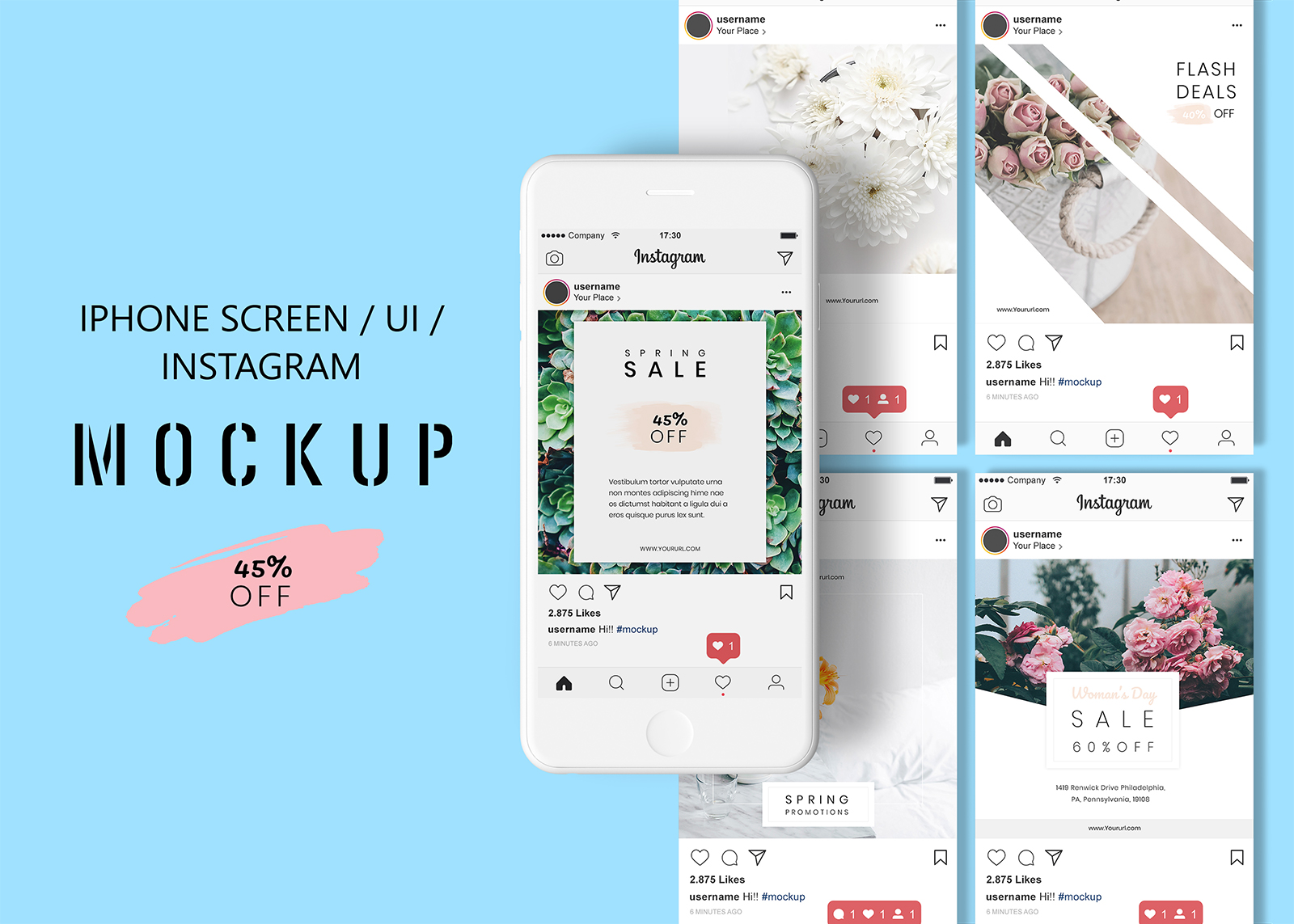 Download Free Iphone Screen Ui Instagram Design Mockup Free Mockup