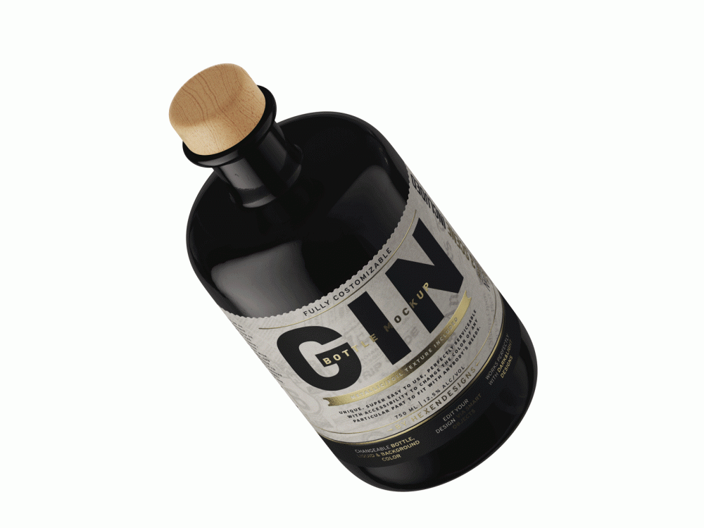 Download Gin Bottle PSD Mockup Free Sample | Free Mockup