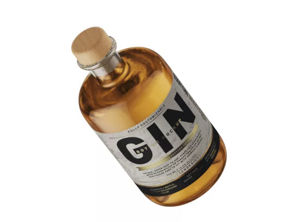 Gin Bottle PSD Mockup Sample