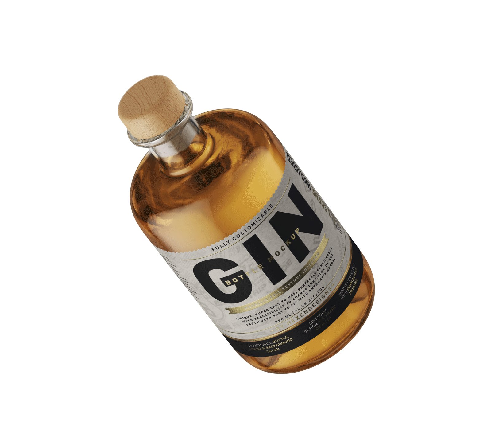 Download Gin Bottle PSD Mockup Free Sample | Free Mockup