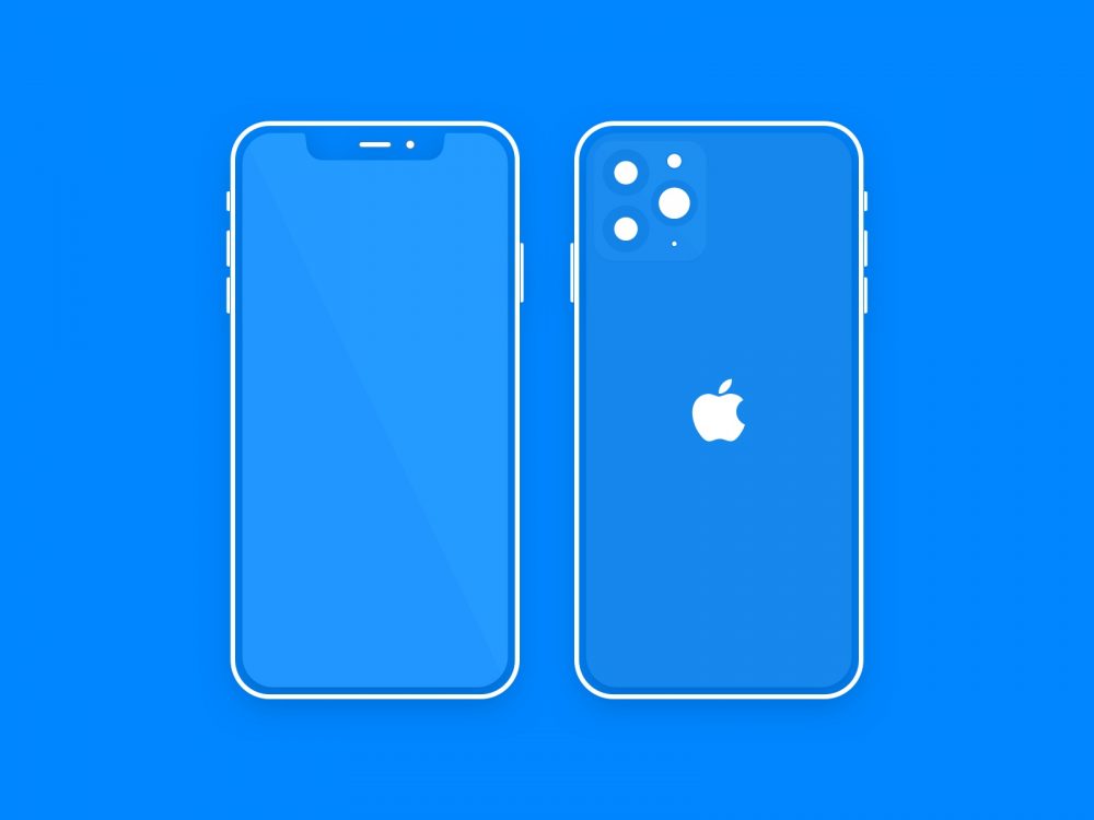 Minimal iPhone 11 Pro Sketch Mockup