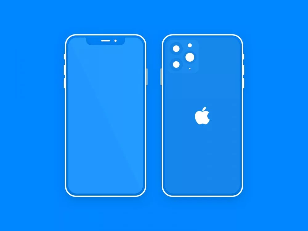 Minimal iPhone 11 Pro Sketch Mockup