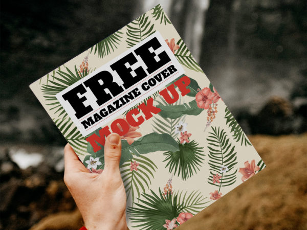 Travel Magazine Free Cover Mockup in Hand