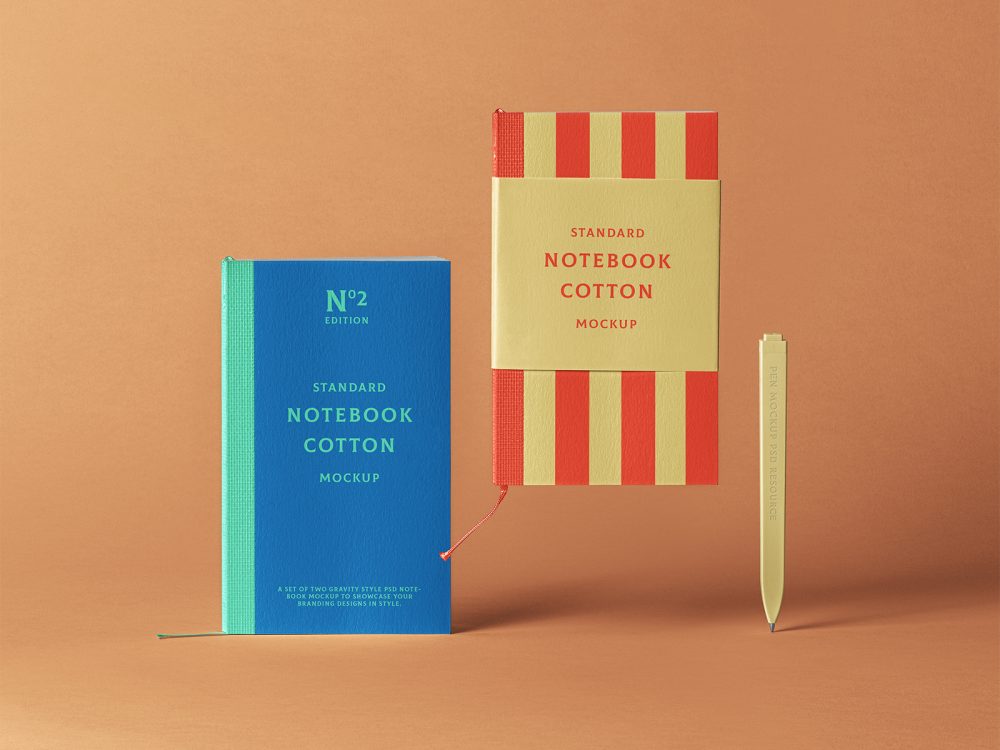 Cotton psd notebook mockup | free mockup