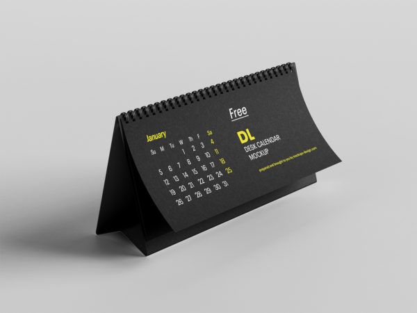 Free DL Desktop Calendar Mockup