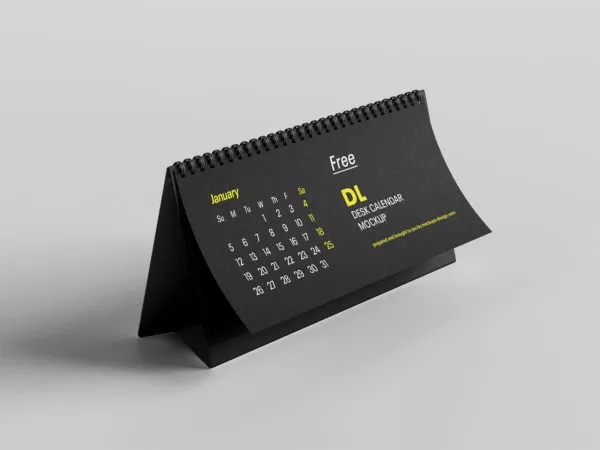 DL Desktop Calendar Mockup Set