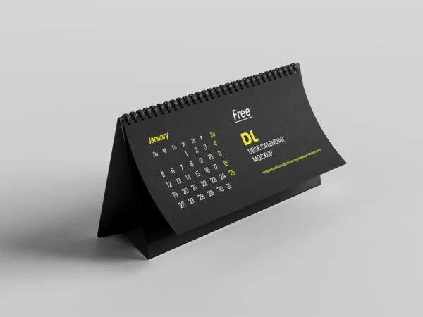 DL Desktop Calendar Mockup Set