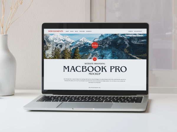 Free MacBook Pro Website Design Mockup