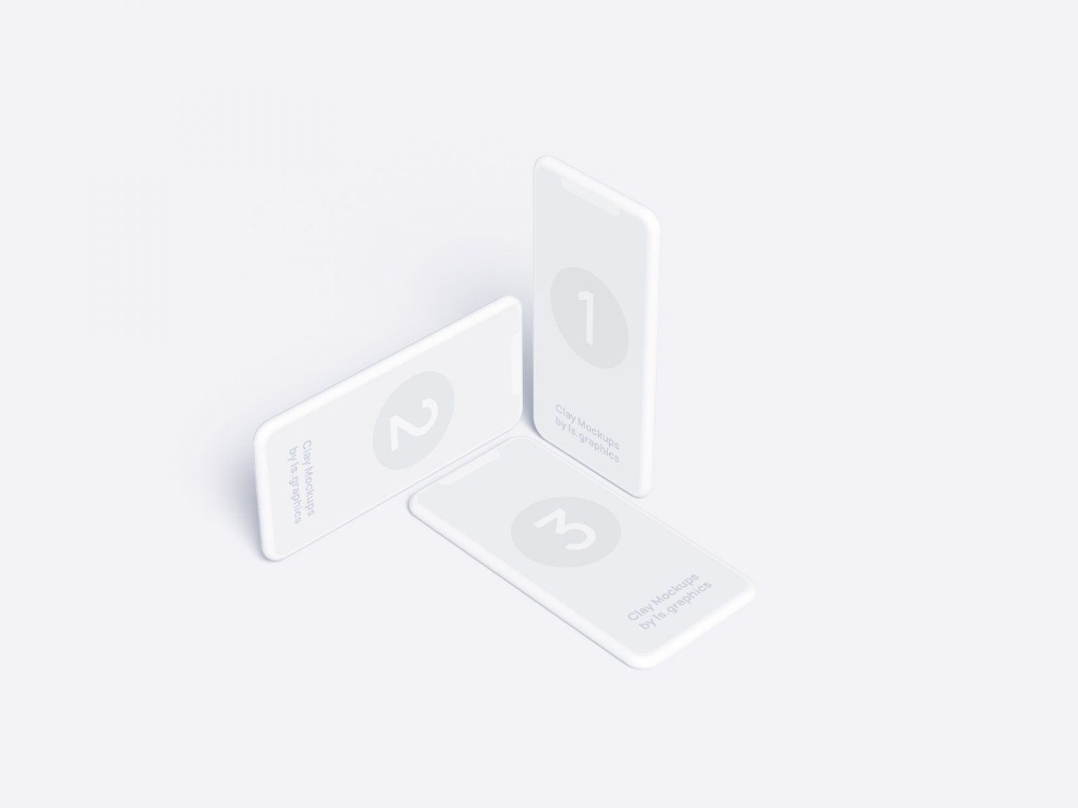 Three iPhone Clay Mockups 01 | Free Mockup