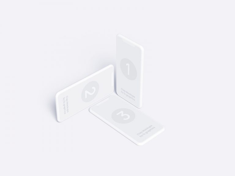 Three iPhone Clay Mockups 01 | Free Mockup