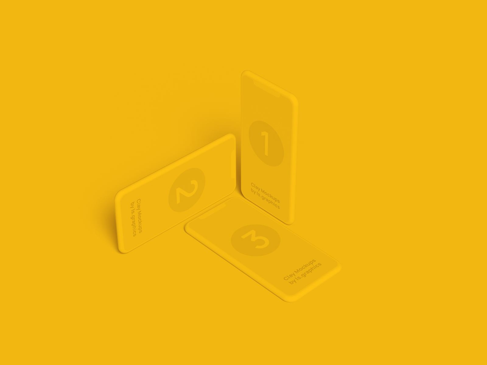 Three iPhone Clay Mockups (Figma, Photoshop, Sketch)