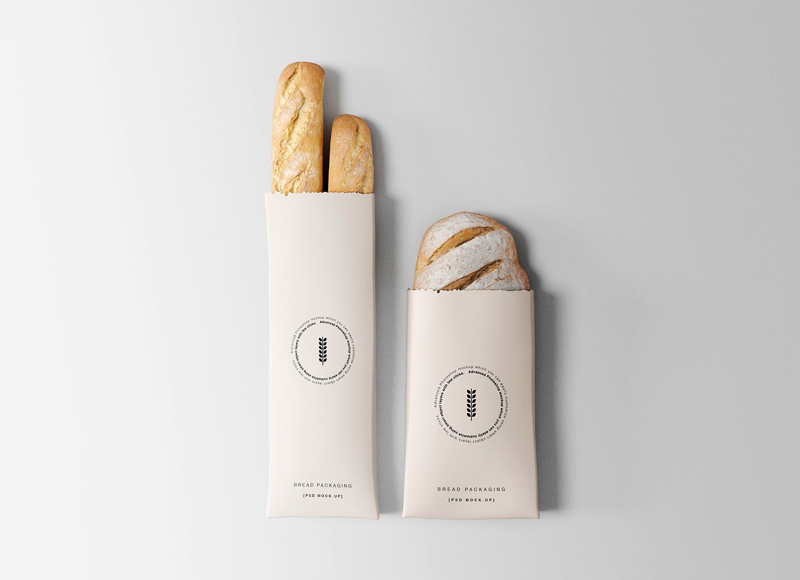 Download Bread Packaging Paper Bag Mockup Free Mockup