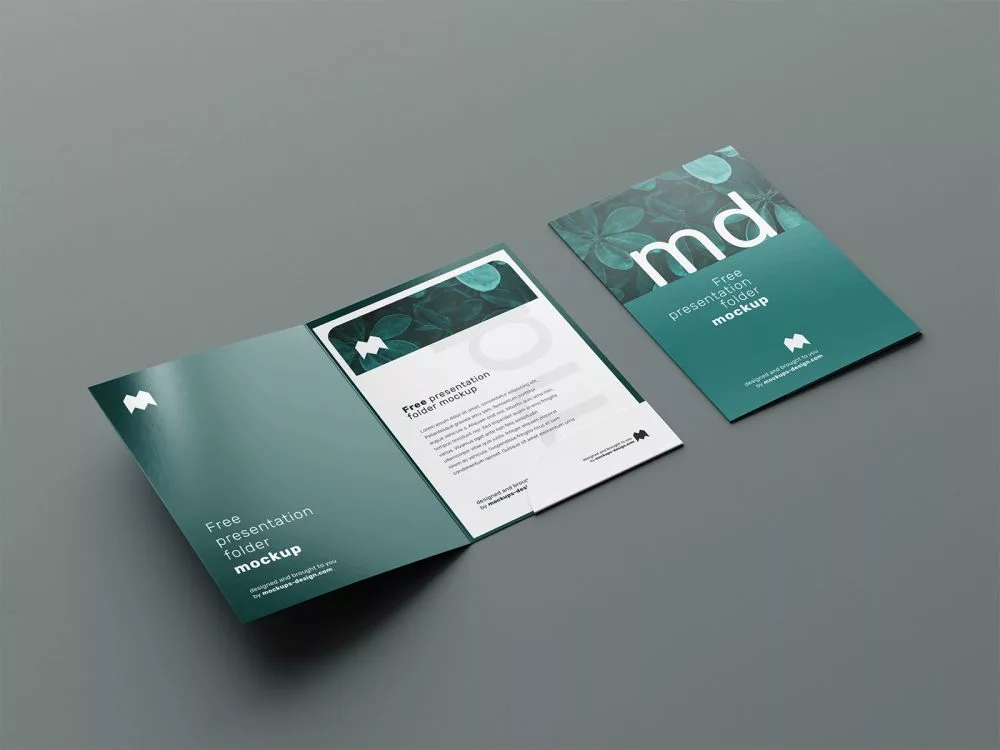 Free Branding Presentation Folder Mockup