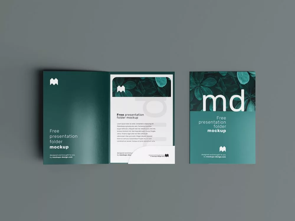 Free Branding Presentation Folder Mockup