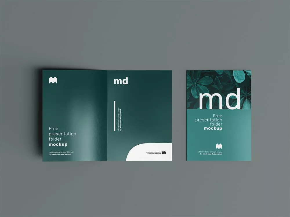 Free Branding Presentation Folder Mockup