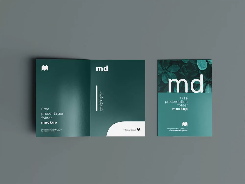 Free Branding Presentation Folder Mockup
