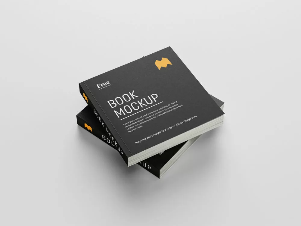 Free Square Book Mockup