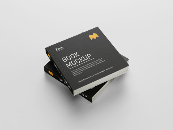 Free Square Book Mockup