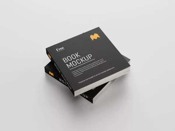 Free Square Book Mockup