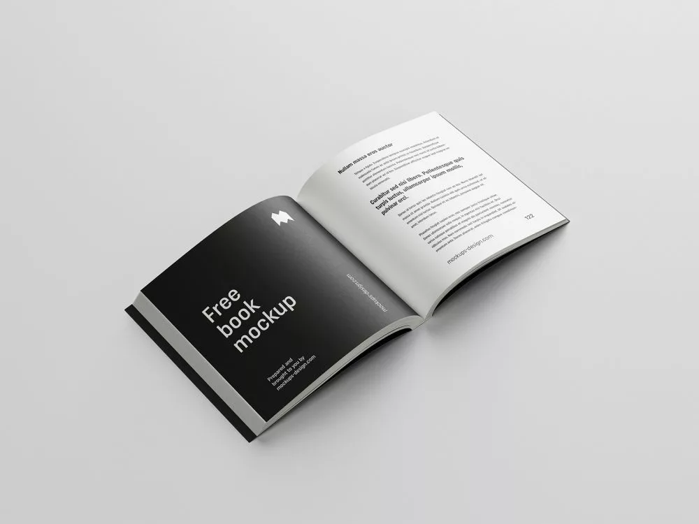 Free Square Book Mockup